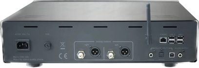 Consonance CDS 120 CD-afspiller set forfra i sort, analog og digital tilslutning, display, kontrolknapper