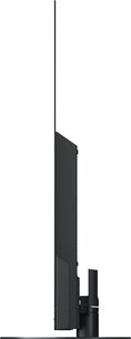 Panasonic TV-65Z90AEG højdefinitionsfjernsyn, set fra siden, ultratynd skærm, sort stativ, rektangulær base