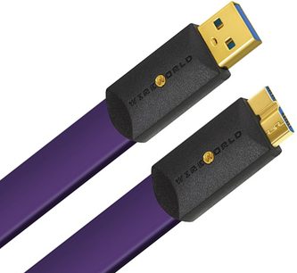 Kabel USB 3.0 A do micro B w kolorze fioletowym i czarnym, pozłacane złącza, czarna oплетка, Wireworld Ultraviolet 8, 2 metry