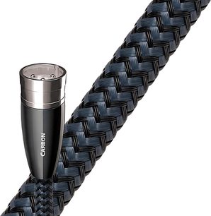 Digitální audio kabel Audioquest Carbon AES/EBU 0,75 m, chromovaný XLR samec, černý opletený plášť, pohled shora