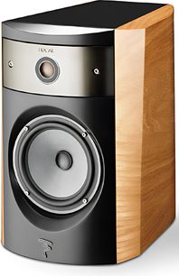 Focal Electra 1007 S bogreolshøjttaler, kabinet i skinnende sort og lyst træ, 2 højttalere med sølvfarvede ringe