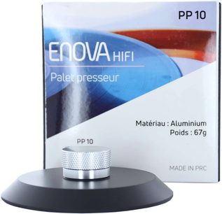 Enova HIFI PP10 aluminiumviktsats, vikt 67 g, i låda med närbildsfoto av produkten