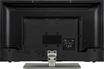 Panasonic TX-32JS360E 32" TV, bagside der viser HDMI-, USB- og andre indgangs-/udgangsstik
