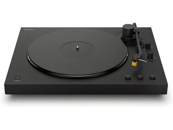 Pickup Sony PS-LX5BT negru, cu braț de citire drept și butoane de control pe panoul frontal