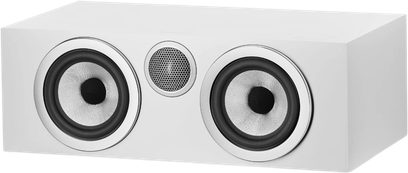 Middenluidspreker Bowers & Wilkins HTM72 S3 satijnwit met dubbele grijze luidspreker en centrale tweeter