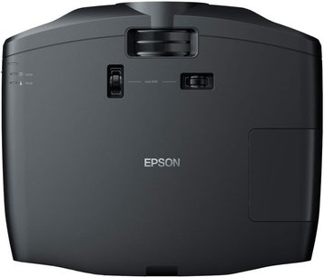 Epson EH-TW9200 sort videoprojektor, bagside, tilslutninger med HDMI- og USB-porte, kontrolknapper, Epson-logo