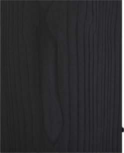 Enceinte de prateleira Klipsch R-60M, acabamento preto, vista lateral, textura de madeira, linhas verticais, superfície plana