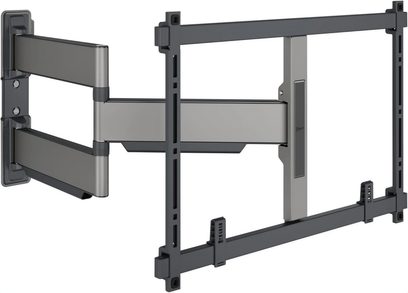 Vogel's Elite TVM 5645 tv-muurbeugel in grijs en zwart, met uitgeklapte scharnierarmen en rechthoekig montageframe