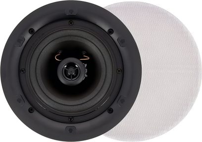 Sisseehitatav laekõlar ArtSound FL502BT SET, ümmargune must, eest vaadatuna valge perforeeritud restiga