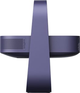 XGIMI Elfin Flip Laser HD-videoprojektor i blåviolet set nedefra med lodret centralt stativ