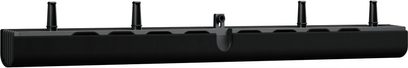 Schwarze Loewe Antares Soundbar, Rückansicht, mit vier vertikalen Antennen und zentraler Halterung