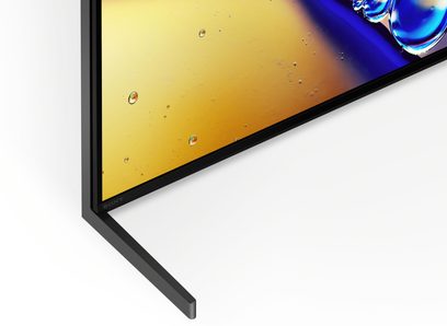 Телевизор с висока разделителна способност Sony BRAVIA 8 II K55XR8 черен, екстратънка метална рамка и черен ъглов статив, засенчен от долния ляв ъгъл