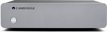 Preamplificatore fonico Cambridge Audio Alva Solo grigio antracite, vista frontale, case rettangolare con logo e manopola rotante