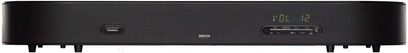 Denon DHT-FS3 sort soundbar, set forfra, med LED-display, HDMI- og USB-porte på højre side