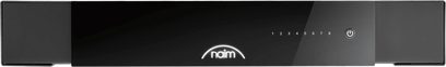 Amplificatore di potenza multicanale Naim Audio CI-NAP 108, vista frontale, case rettangolare nero con logo, pulsanti e spie luminose sulla destra