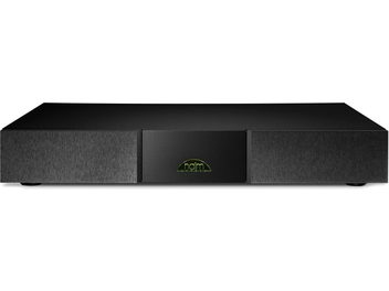 Alimentation séparée hi-fi Naim Audio Flat-Cap XS noire, façade texturée et logo vert au centre