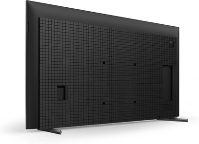 Sony XR65X90L TV, set bagfra, tekstureret overflade, metalfødder, tynde kanter, integrerede tilslutninger