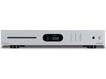 Audiolab 6000CDT High-Fidelity-CD-Player Silber mit rechteckiger Frontplatte, zentralem Digitaldisplay und runden Tasten