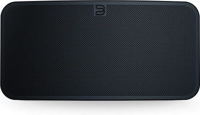 Trådløs forbundet højttaler BlueSound PULSE MINI 2i sort set forfra, akustisk gitter i stof