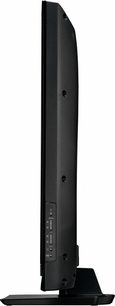 Sony KDL-52W5500 fladskærms-tv i sort, set fra siden, rektangulær base, tilslutninger og knapper på højre side