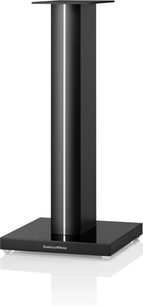 Bowers & Wilkins FS 700 S3 sort højttaler, set forfra, vertikal rektangulær form, firkantet base, blank sort finish