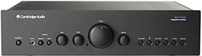 Cambridge Audio 640A V2 sort hi-fi stereforstærker, frontpanel med knapper og drejeknapper, set forfra