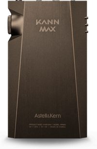 Astell&Kern Kann MAX brun audiofil musikafspiller, set forfra, børstet mørkebrunt metalkabinettet, drejeknap på højre side
