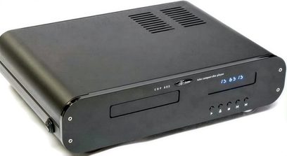 Reproductor de CD Lector audio CDP-603 negro, vista frontal, panel con pantalla digital azul, botones y bandeja para disco