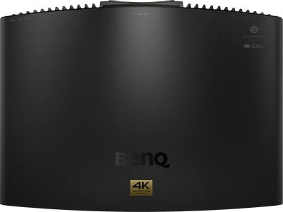 BenQ W5800 fekete vetítő, előlről látható, vízszintes téglalap alakú, légzőnyílásokkal a tetején