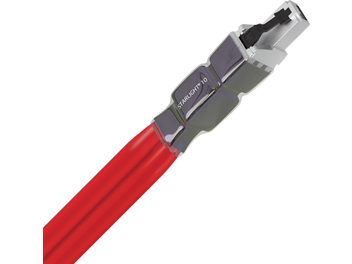 Wireworld Starlight 10 Ethernet RJ45 Network Cable 1m, red double jacket, silver metallic connector with visible inscription