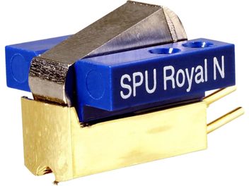 Ortofon SPU Royal N vinylová prenoska, modré telo s bielym nápisom, diamantová ihla na zlatenej konzole