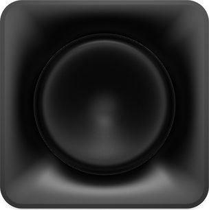 Subwoofer Klipsch Flexus Sub 100 černý, pohled zepředu, vestavěný centrální kruhový reproduktor