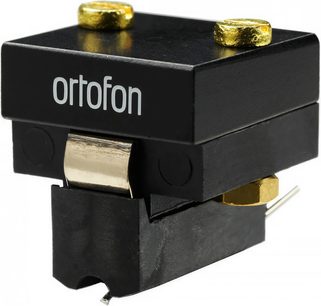 Ortofon SPU CLASSIC N E platina lemezfej fekete színben, előlről és felülről látható, aranyozott kapcsolatokkal, fekete tokban