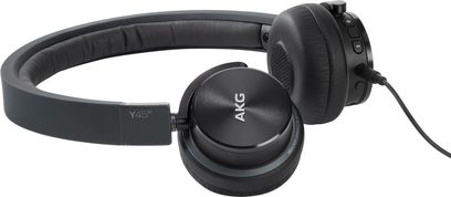 AKG Y45BT sort circumaural hovedtelefon, hovedbøjle og ørepuder i kunstlæder, drejelige ørekåber, vist fra venstre profil