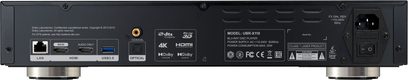 Lettore Blu-ray 4K Reavon UBR-X110, vista posteriore, connettori HDMI, USB 3.0, LAN, audio ottico e analogico