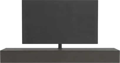 Mobile audio-video Spectral Core 20 grigio antracite, dal design basso ed essenziale, con televisore su supporto centrale