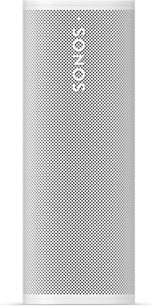 Cassa Bluetooth Sonos Roam 2 bianca, vista frontale, griglia forata, logo verticale centrato, bordi arrotondati
