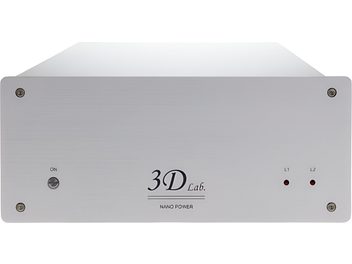 Предна храна за HI-FI електроника 3D Lab Nano Power 1 сребърно, преден изглед, правоъгълно кутийче в светло сиво металик