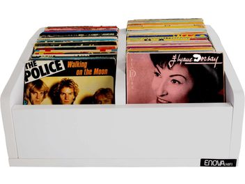 Beyaz 45'lik vinil plak saklama kutusu, "The Police" ve "Eliane Dorsay" albümlerini içeriyor