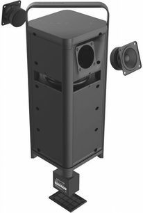 Reproduktor Bluetooth Escape P6 BT černý, pohled zepředu, s reproduktorem, ovládacími tlačítky a připojovacím portem