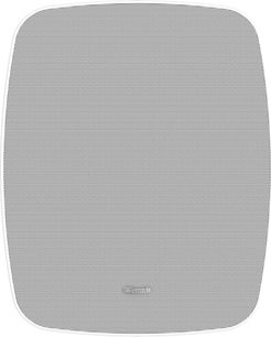 Klipsch PSM-650-T buitenluidspreker wit, vooraanzicht met geperforeerd rooster en afgeronde hoeken