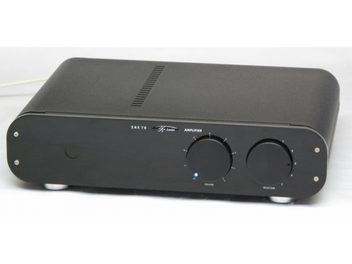 Lector Audio ZAX-70 stereovahvistin, mattamusta kotelo, harjattu alumiinietulevy, mustat painikkeet, siniset LED-valot