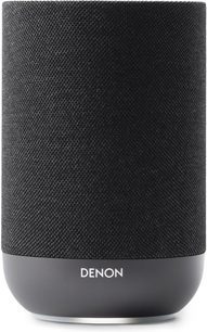 Smarter Lautsprecher Denon Home 200 in Anthrazit, schwarzer Textilbezug und anthrazitfarbene Basis, Vorderansicht