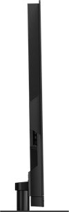 Panasonic TX-77LZ2000E-fladskærms-tv, set fra siden, flad skærm, sort ramme og fod, mat finish