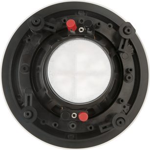 Ηχείο οροφής εντοιχιζόμενο ArtSound FL550 πίσω όψη, στρογγυλό, μαύρο, με ακροδέκτες κόκκινο και μαύρο