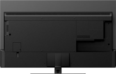 Televizor Panasonic TX-48MZ1500E, zadní pohled, konektory, HDMI porty a další, ventilační mřížka, integrovaná nástěnná konzole