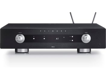 Primare PR35 Prisma DM36 Stereo-Vorverstärker schwarz, gebürstete Aluminiumfront, Vorderansicht
