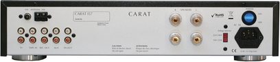Carat I57 MK2, integreret audiosystem, forsiden er sølvfarvet med stik, knapper og indikatorer, set forfra