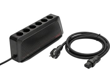 must Audioquest PowerQuest 2 kuue pesaga ja 1 m pikkuse punutud NRG-Y3 toitekaabliga