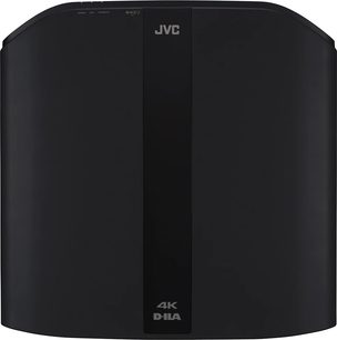JVC DLA-NP5 sort videoprojektor, set forfra, kubisk form, sort farve, hvidt "JVC"-logo øverst til venstre